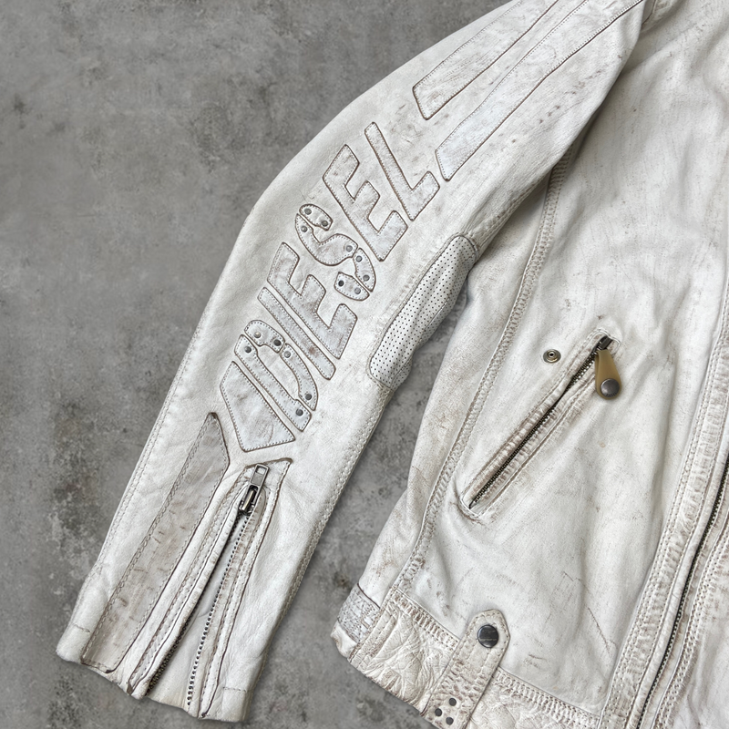 DIESEL 'DAYTONA' LEATHER RACER JACKET - L