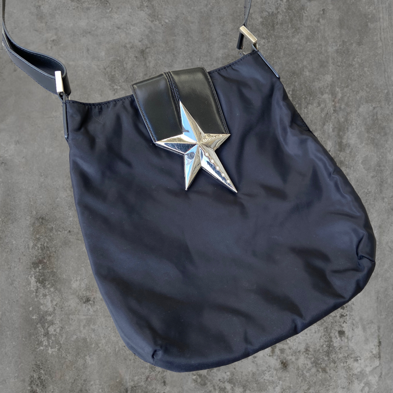 THIERRY MUGLER NYLON & CHROME STAR SIDE BAG