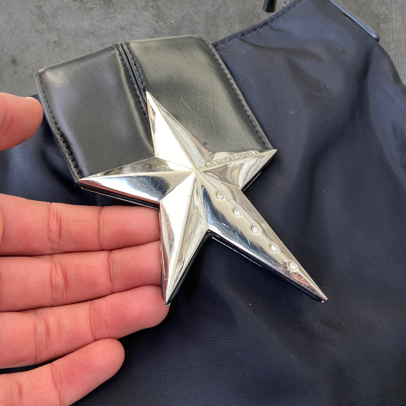 THIERRY MUGLER NYLON & CHROME STAR SIDE BAG