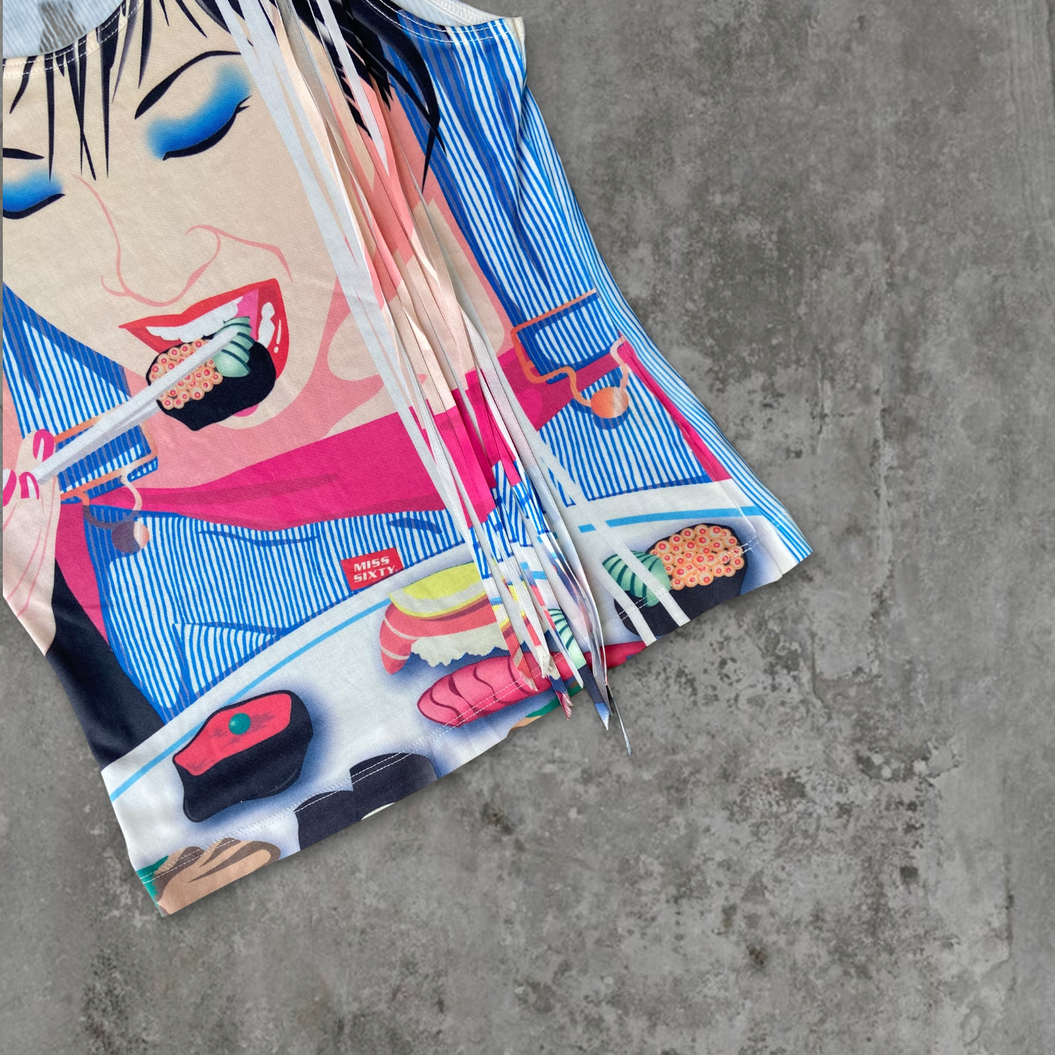 MISS SIXTY GRAPHIC SUSHI VEST TOP - S