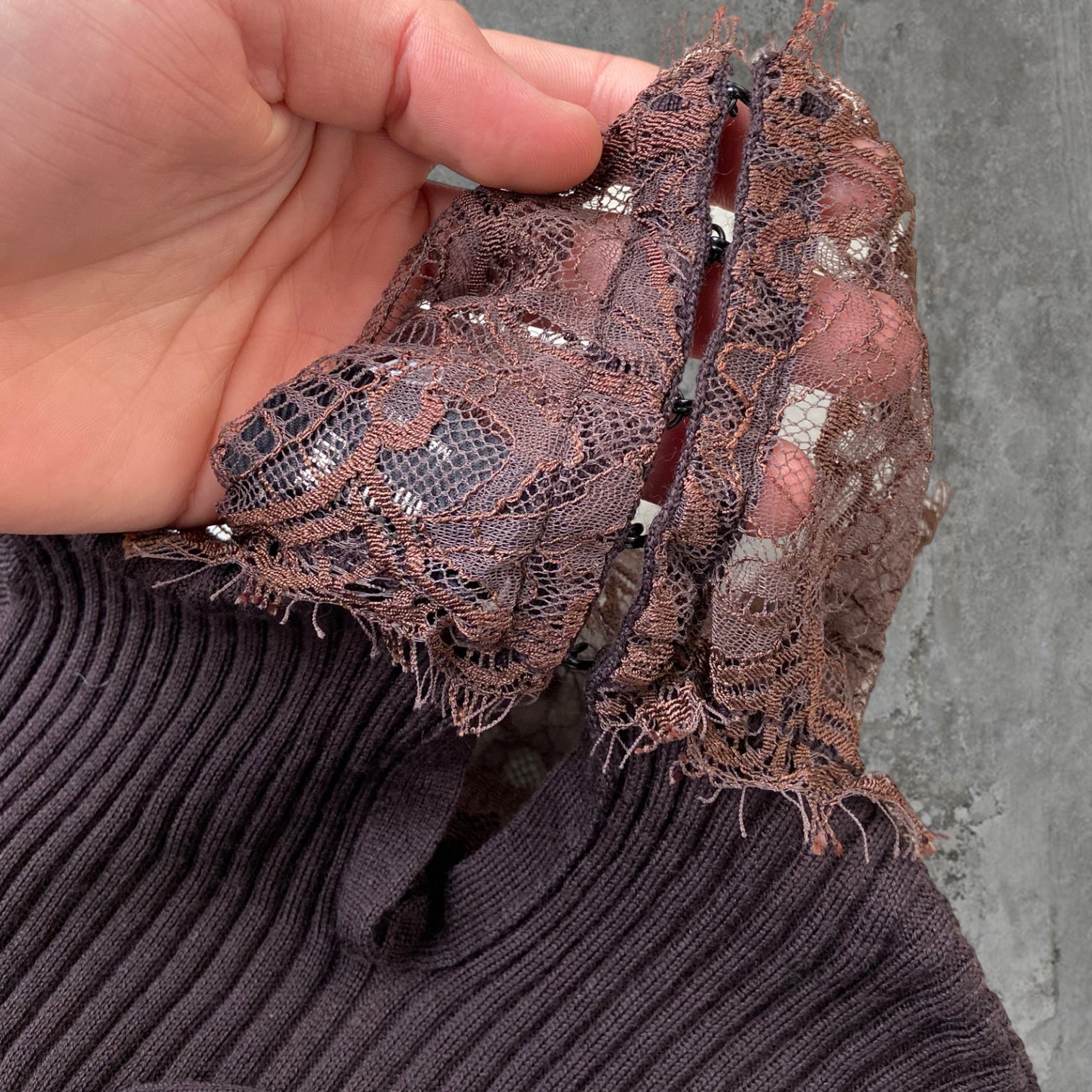 90'S JEAN PAUL GAULTIER LACE CUT-OUT TOP - S