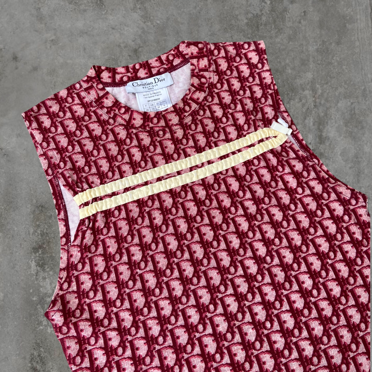 00'S DIOR MONOGRAM TOGGLE TANK TOP - M