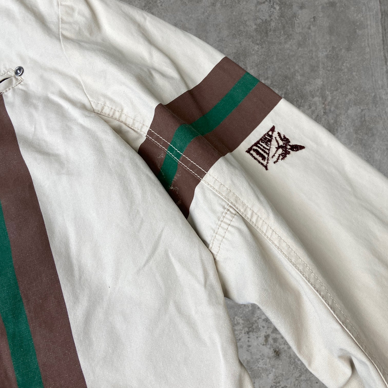 DIESEL WHITE COTTON RACER JACKET - L