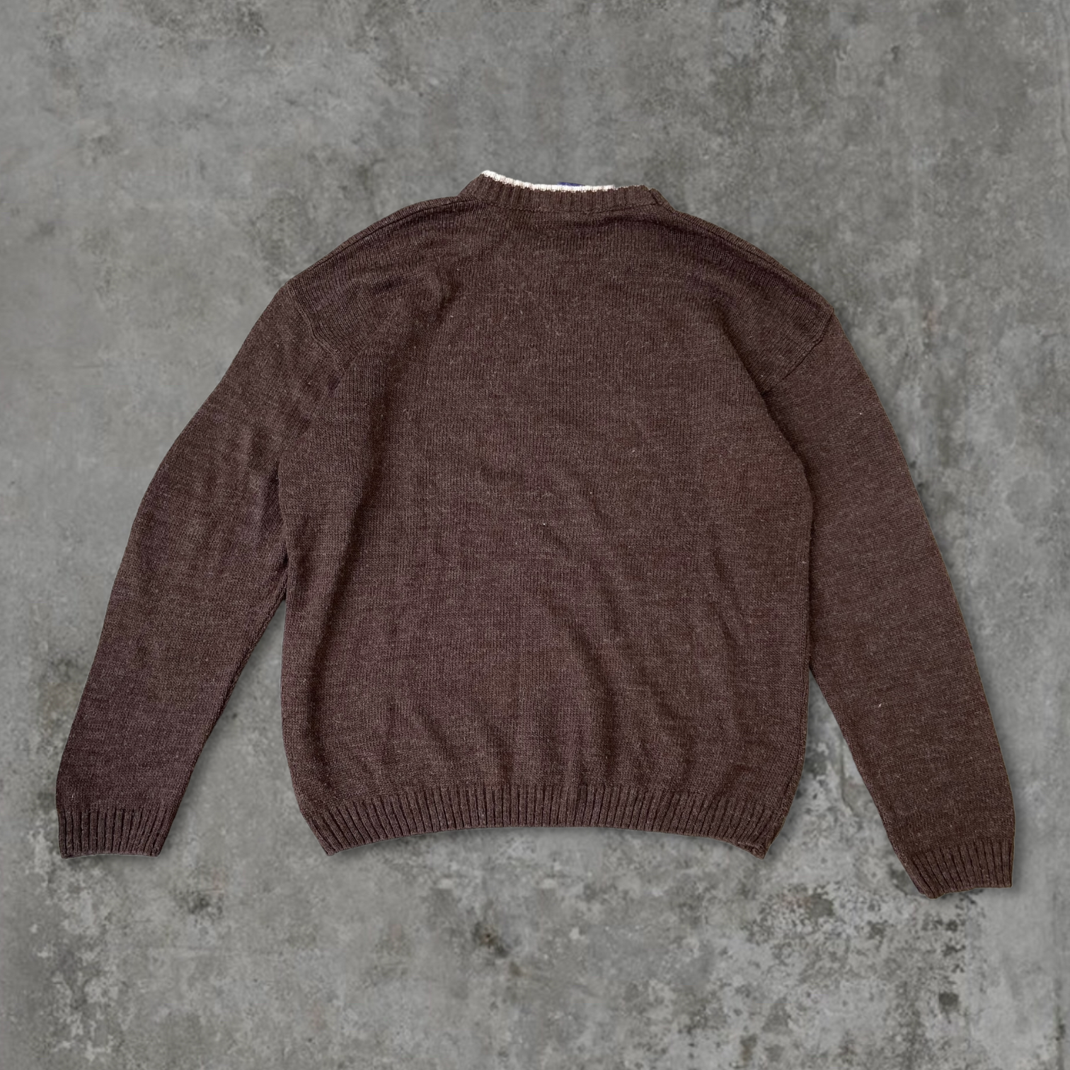 DIESEL BROWN KNIT SWEATSHIRT - M