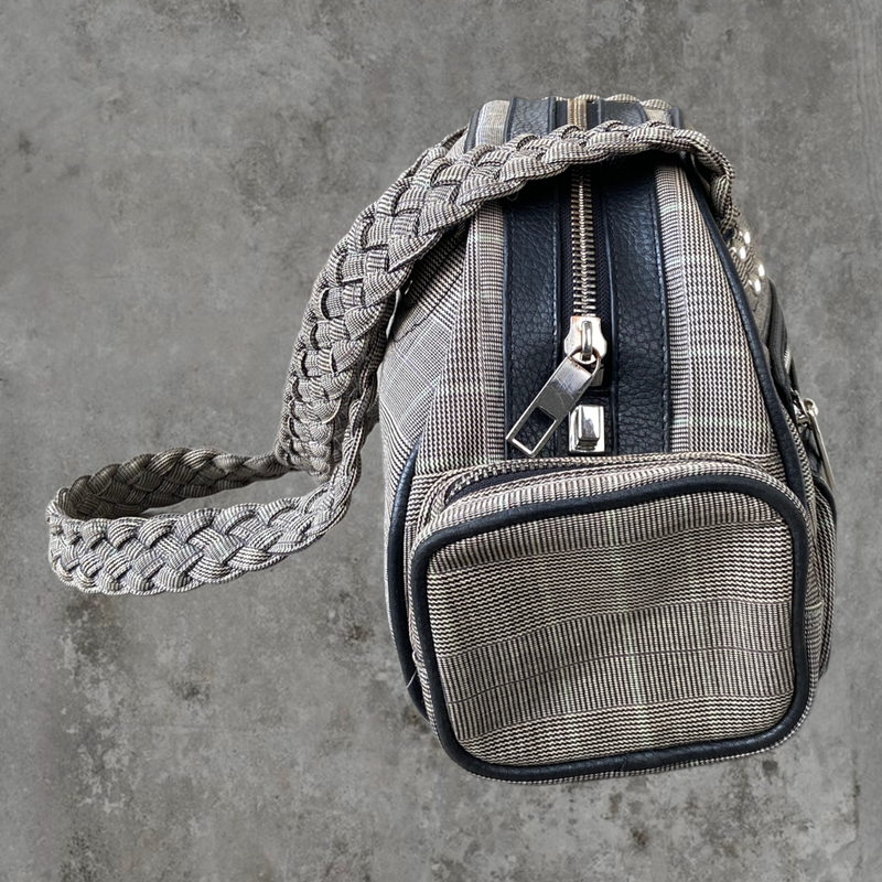 DIESEL PLAID CHECK SHOULDER BAG