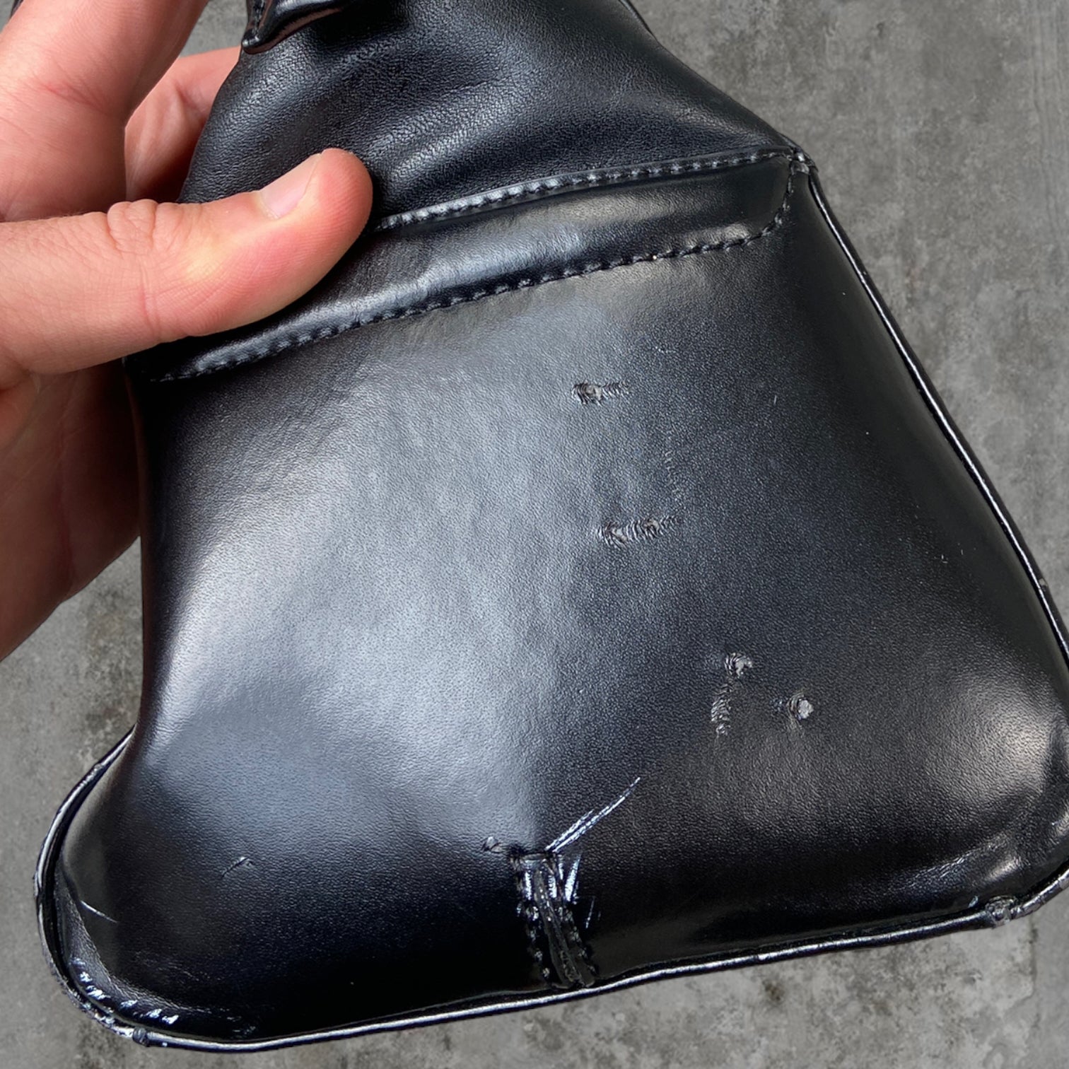 THIERRY MUGLER STRUCTURED LEATHER AND CHROME STAR BAG