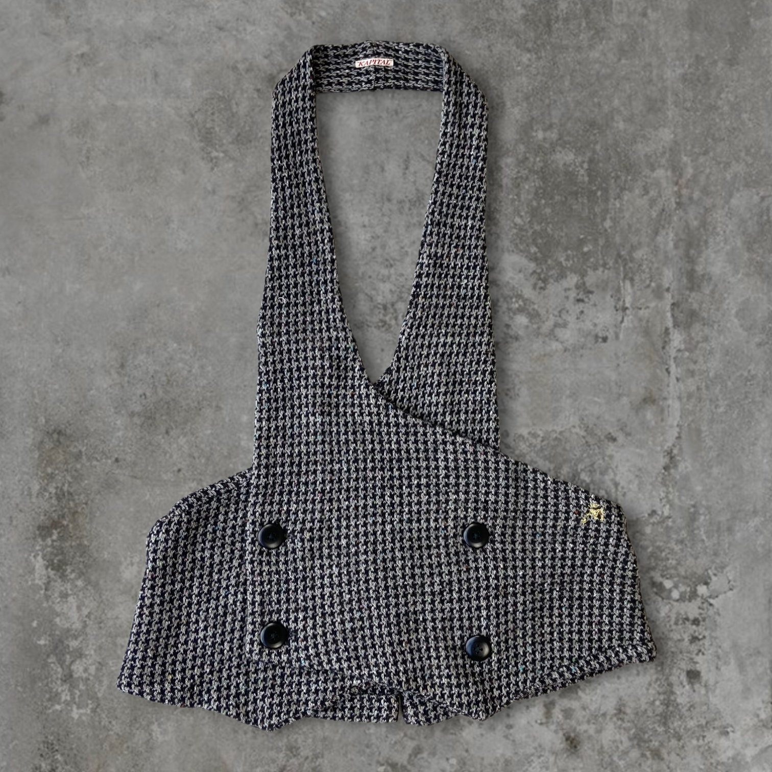 KAPITAL JAPAN HOUNDSTOOTH KNIT WAISTCOAT