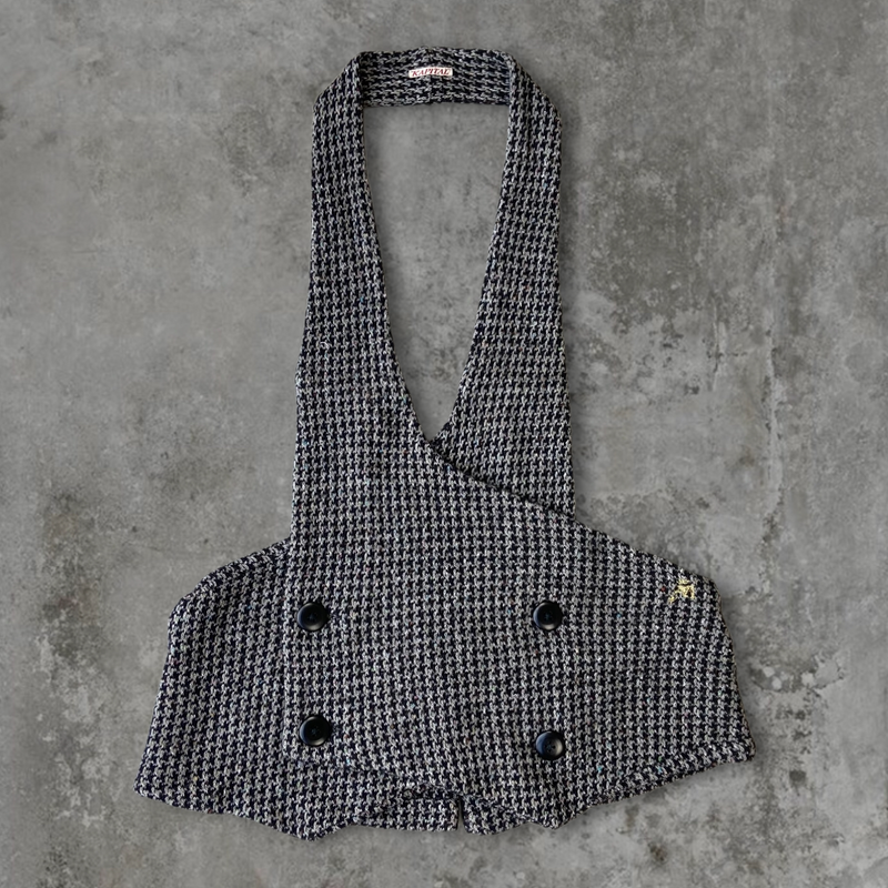 KAPITAL JAPAN HOUNDSTOOTH KNIT WAISTCOAT