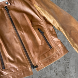 PRADA SOFT BROWN LEATHER JACKET - M