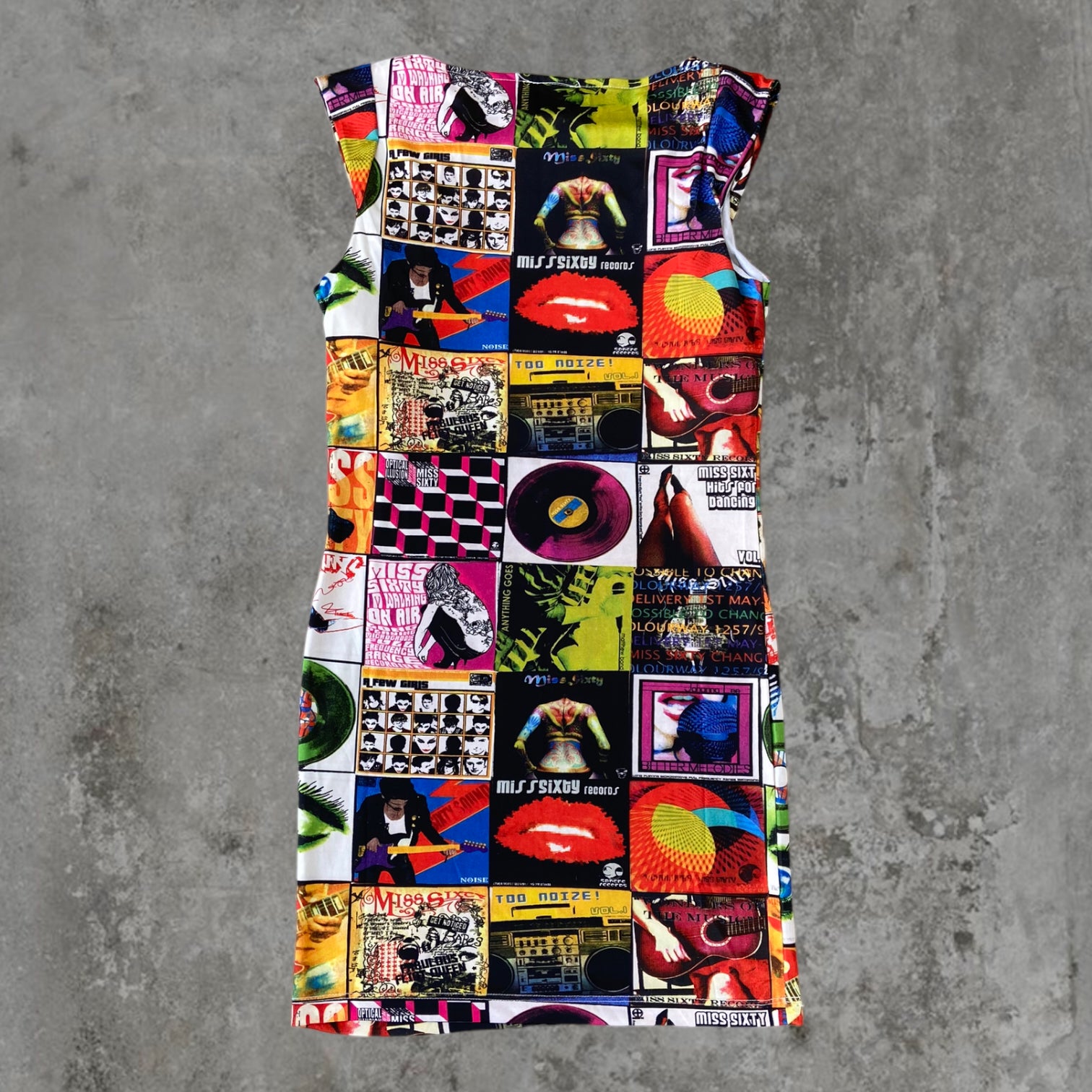 MISS SIXTY MAGAZINE PRINT DRESS - S