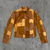 PLEIN SUD PATCHWORK LEATHER JACKET - S