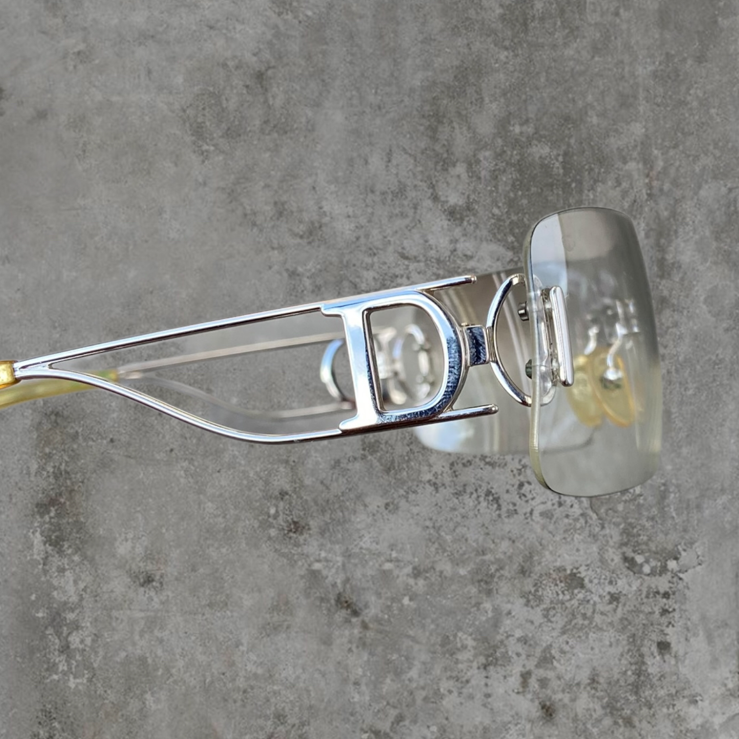 DIOR "MISS DIORELLA" WRAP RIMLESS SUNGLASSES