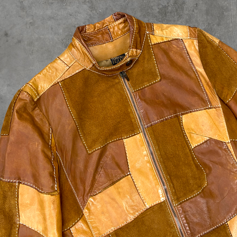 PLEIN SUD PATCHWORK LEATHER JACKET - S