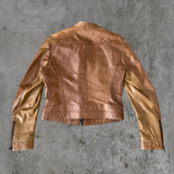 PRADA SOFT BROWN LEATHER JACKET - M