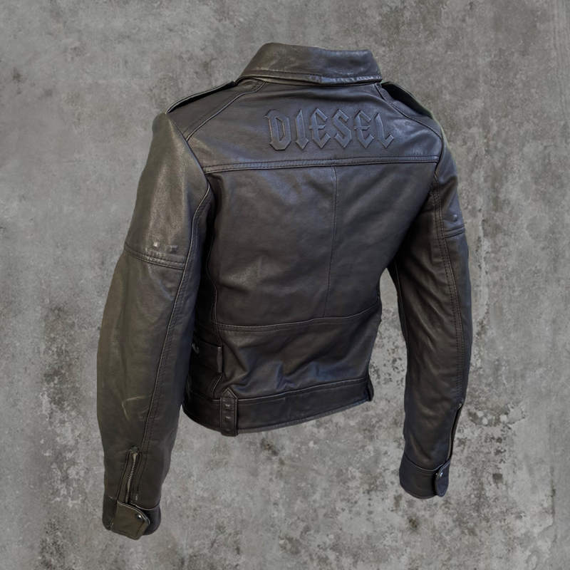 DIESEL LEATHER BIKER JACKET - M