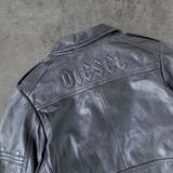 DIESEL LEATHER BIKER JACKET - M