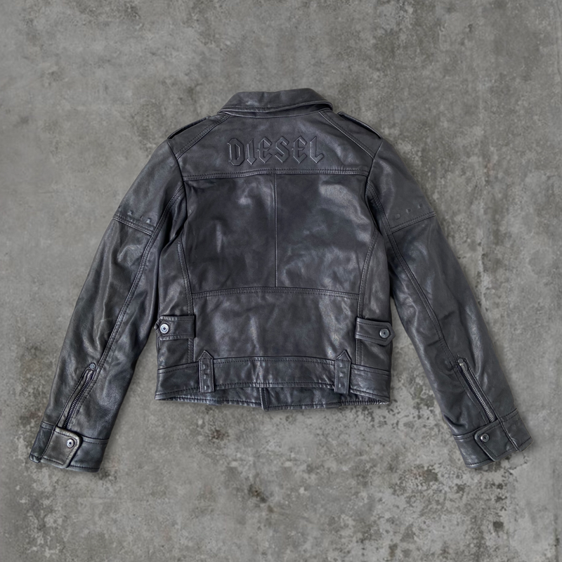 DIESEL LEATHER BIKER JACKET - M