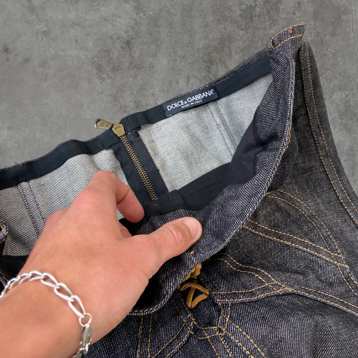 SS02 DOLCE AND GABBANA D&G BUTTERFLY DENIM DRESS - M/L