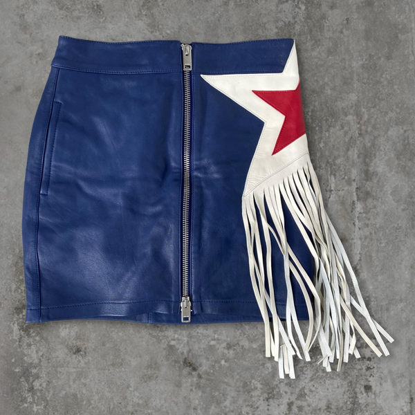 DIESEL' AMERICANA' STAR LEATHER SKIRT - S