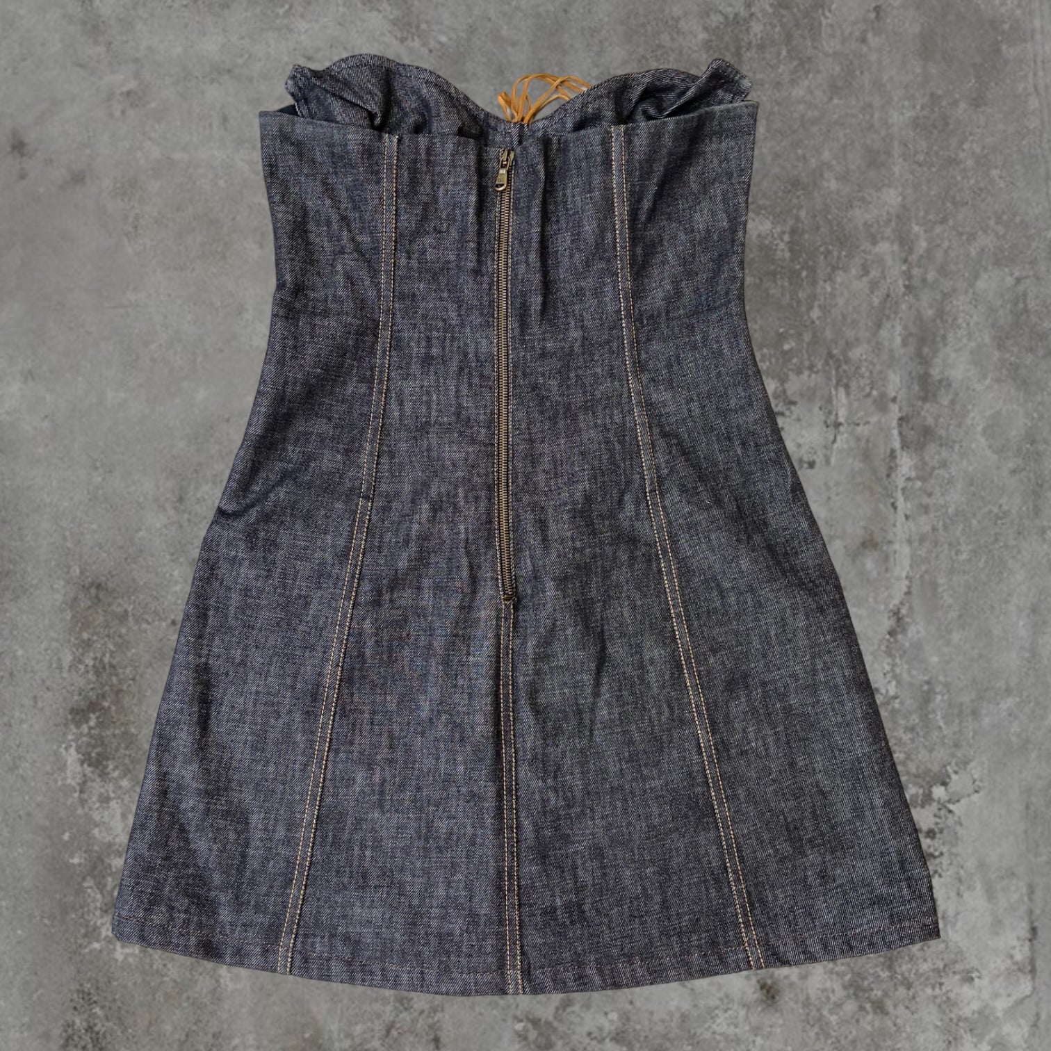 SS02 DOLCE AND GABBANA D&G BUTTERFLY DENIM DRESS - M/L