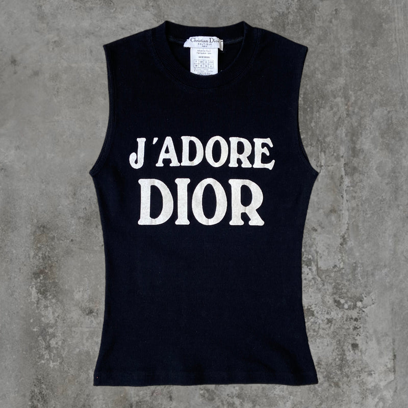 DIOR 'J'ADORE DIOR' RIBBED TANK TOP - M