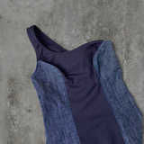 MISS SIXTY ASYMMETRIC DENIM DRESS - XS