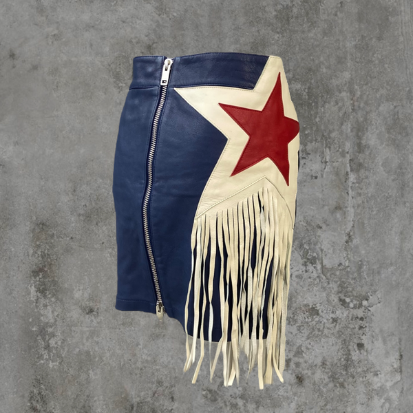 DIESEL' AMERICANA' STAR LEATHER SKIRT - S