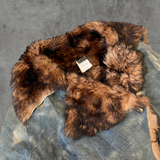 PLEIN SUD LEATHER & FUR COAT - S