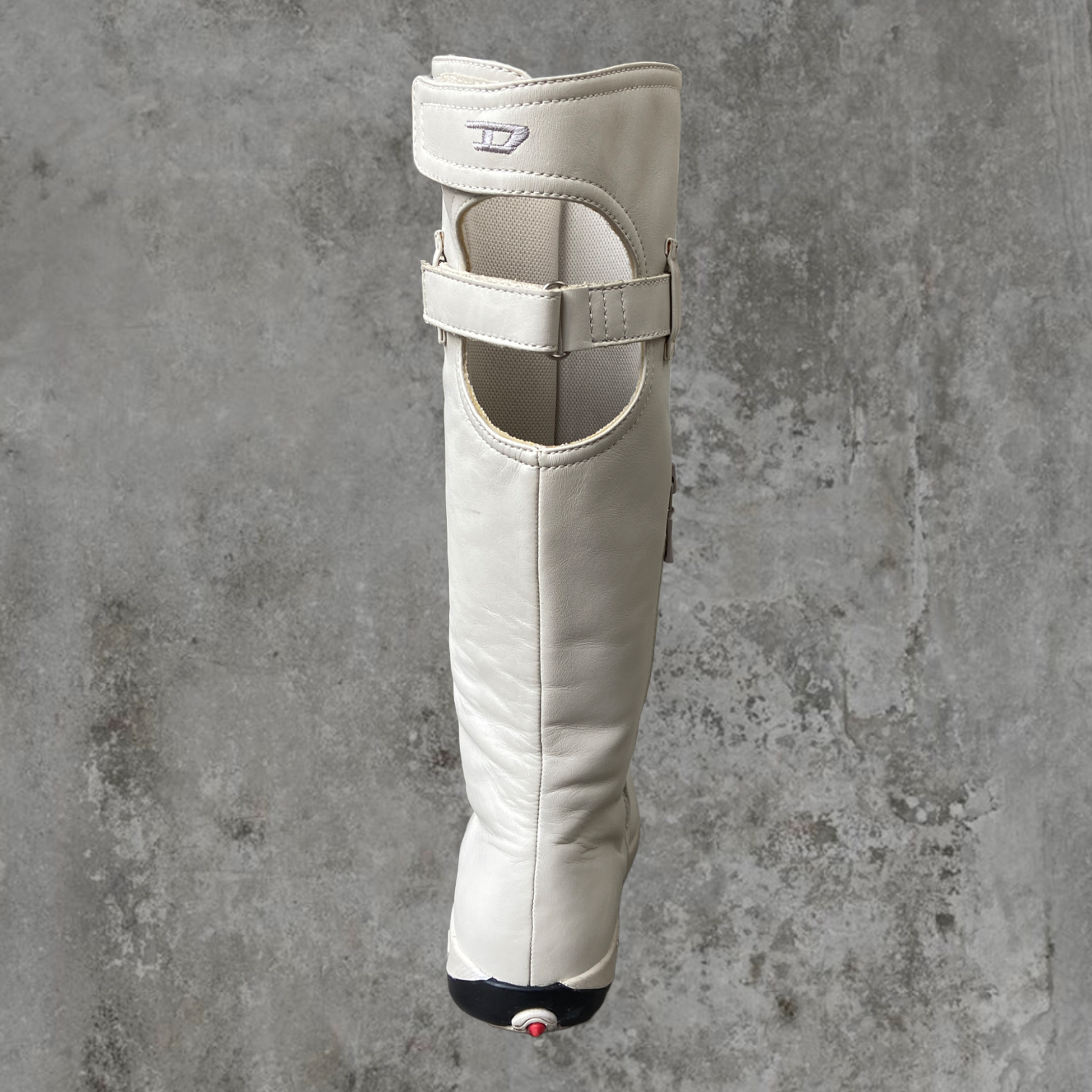 00'S DIESEL BUBBLE SPIKE SOLE LEATHER BOOTS - EU 37.5