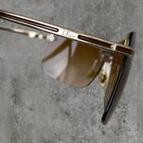 DIOR BROWN RIMLESS WRAP SUNGLASSES