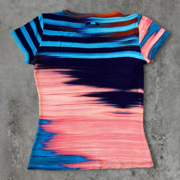 JEAN PAUL GAULTIER 'ABSTRACT' PRINT TOP - L