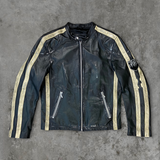 90'S LEATHER RACER JACKET - M