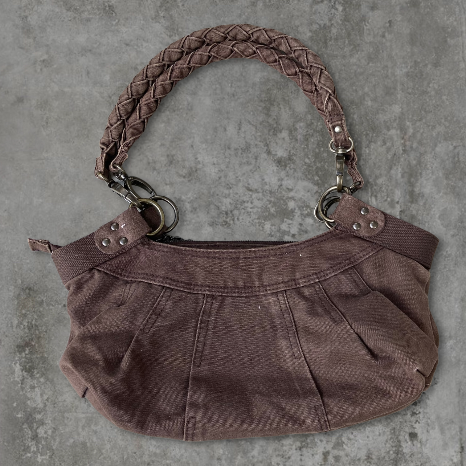 DIESEL BROWN CANVAS SHOULDER BAG