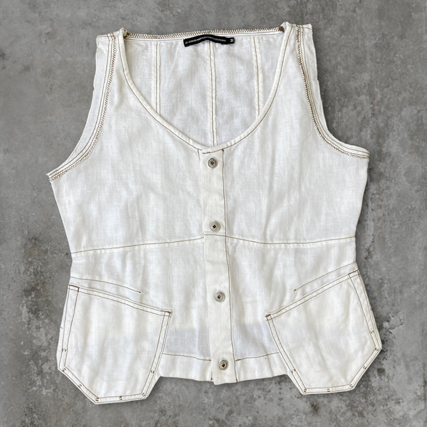 MARITHÉ FRANÇOIS GIRBAUD MFG LINEN WAISTCOAT - M