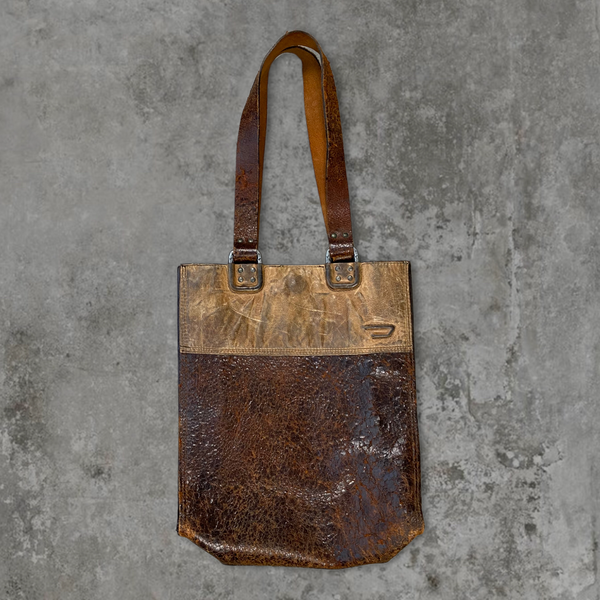 DIESEL BROWN LEATHER TOTE BAG