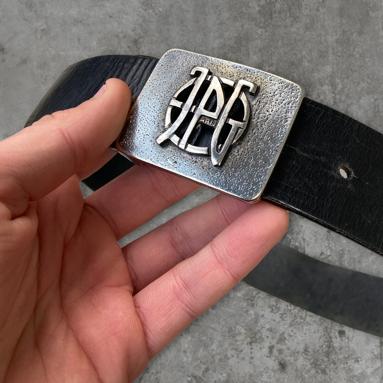 JEAN PAUL GAULTIER JPG METAL & LEATHER BELT