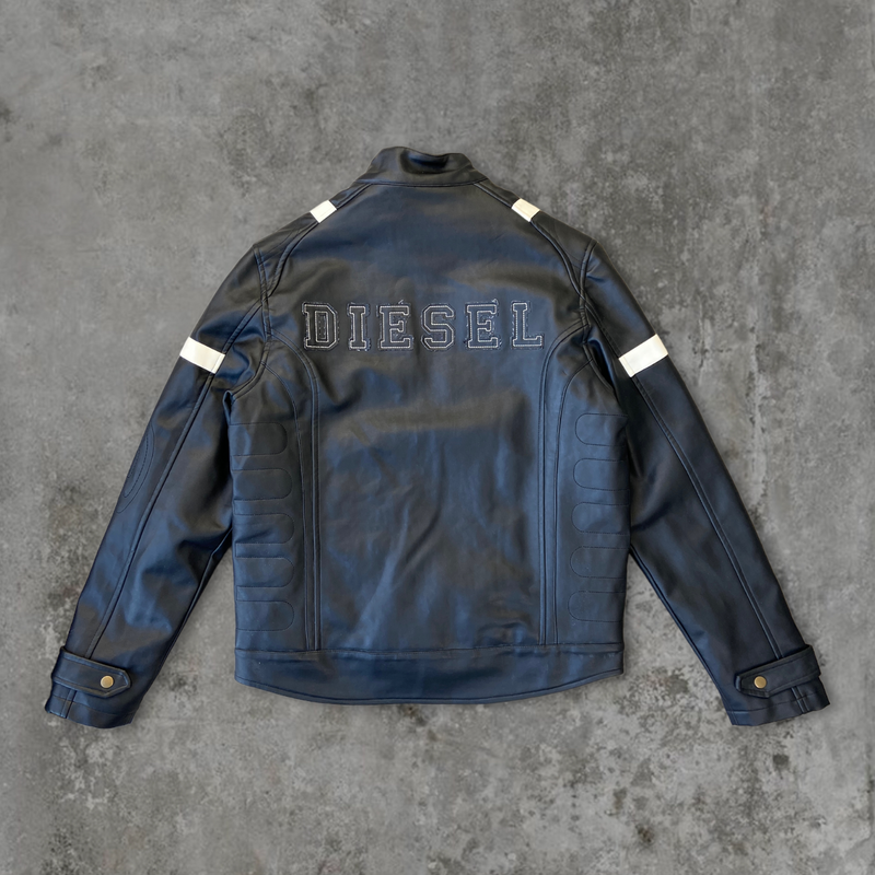 DIESEL LEATHER MOTO JACKET - M