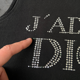 DIOR 'J'ADORE DIOR' RHINESTONED VEST TOP - M