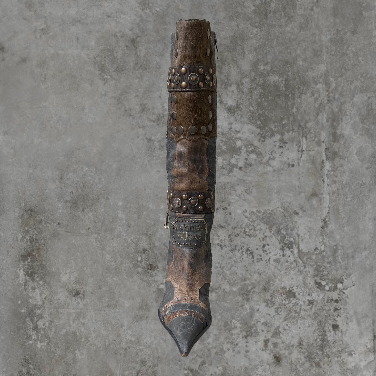 EL DANTES '40 YEARS' STUDDED LEATHER HEELED BOOTS - EU 37