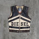 DIESEL LEATHER WAISTCOAT VEST JACKET