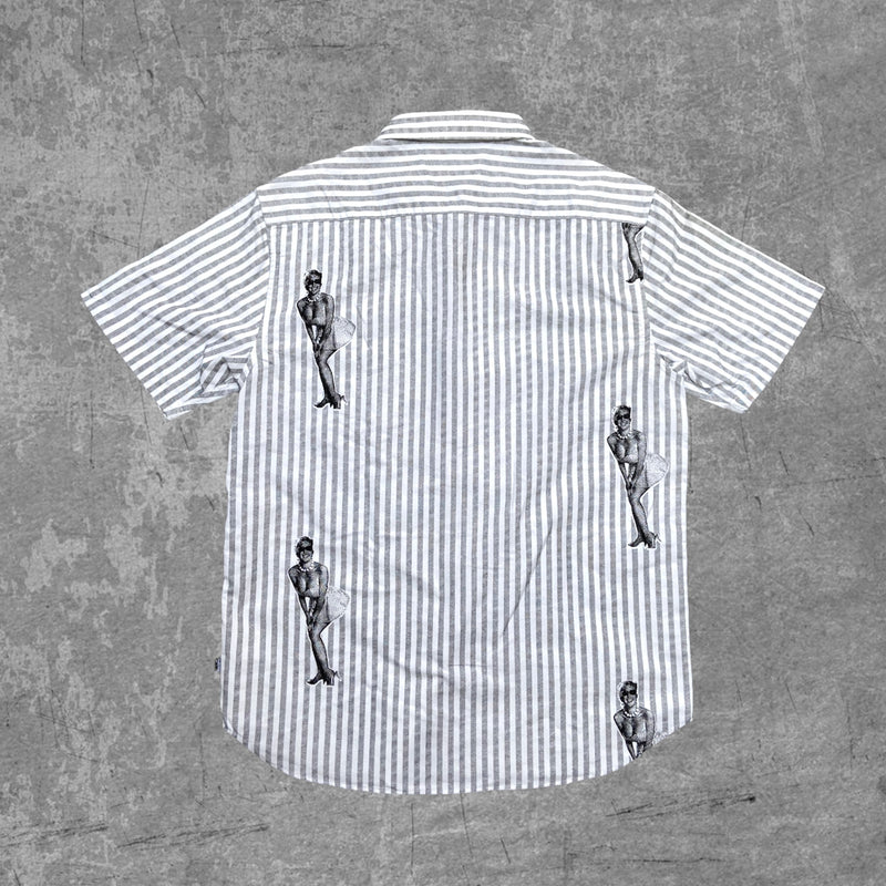 STUSSY "PIN UP GIRL" SHORT SLEEVE SHIRT - M