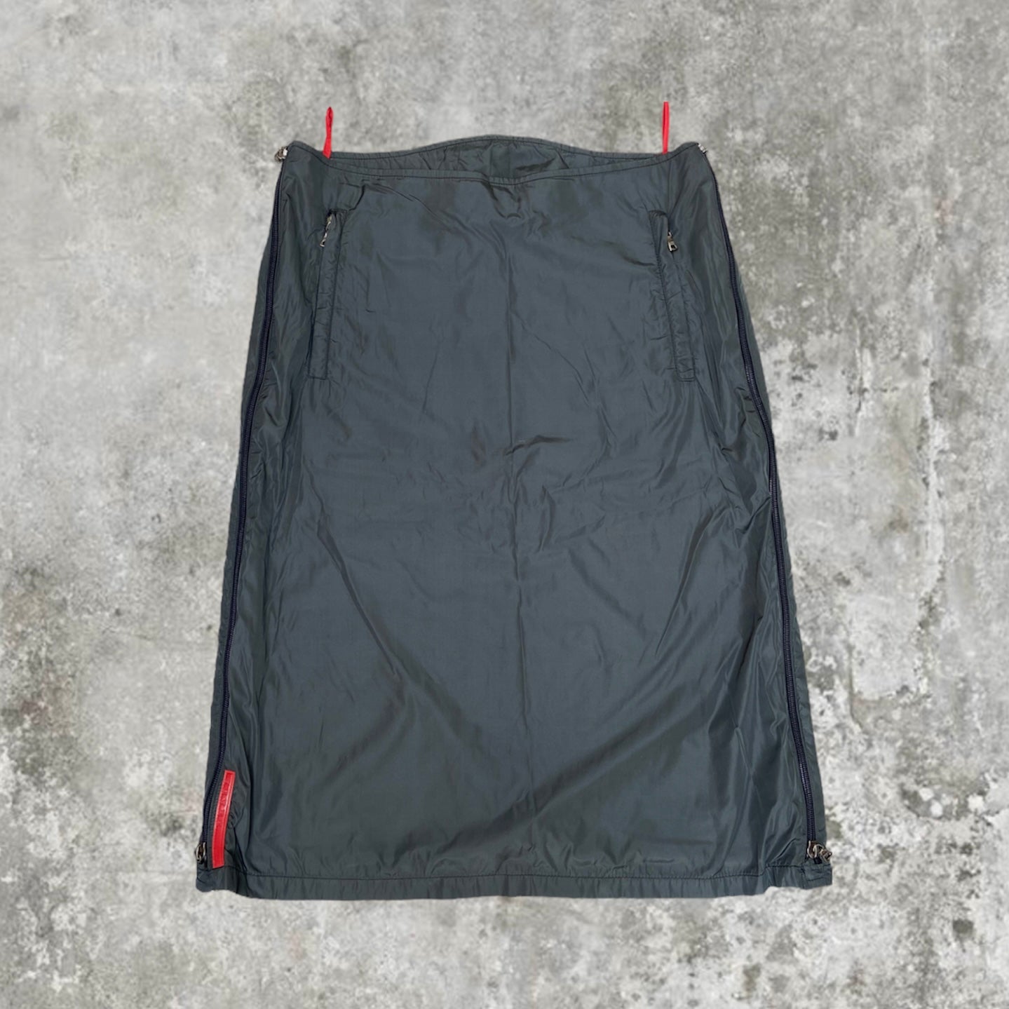 PRADA NYLON MIDI SKIRT - UK 10