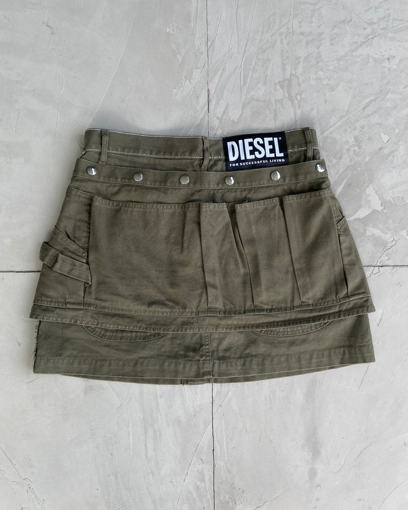 DIESEL REMOVABLE CARGO MINI SKIRT - W28"