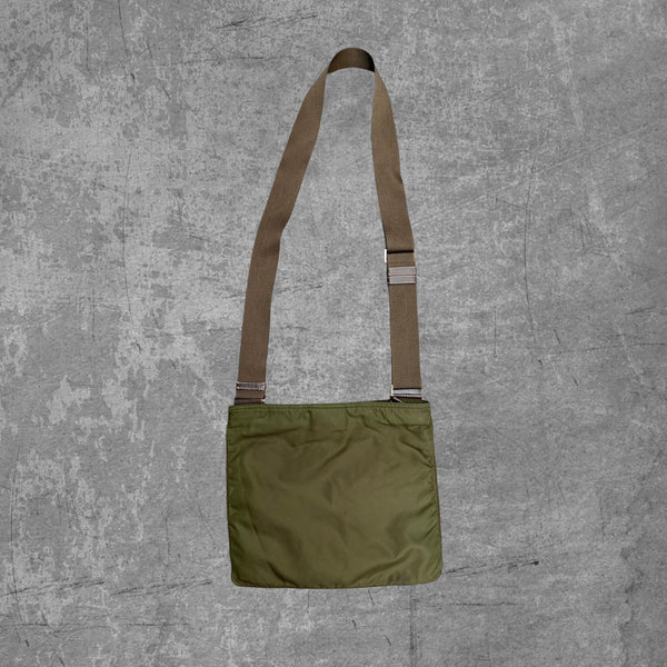 PRADA NYLON CROSS BODY BAG - KHAKI GREEN