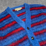 MARNI FUZZY STRIPED MOHAIR CARDIGAN - L