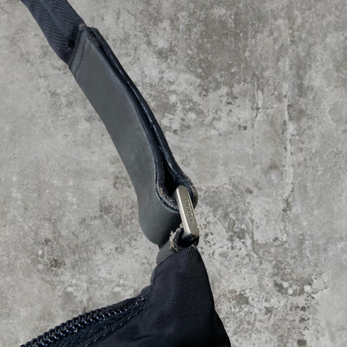 PRADA NYLON SHOULDER BAG - BLACK