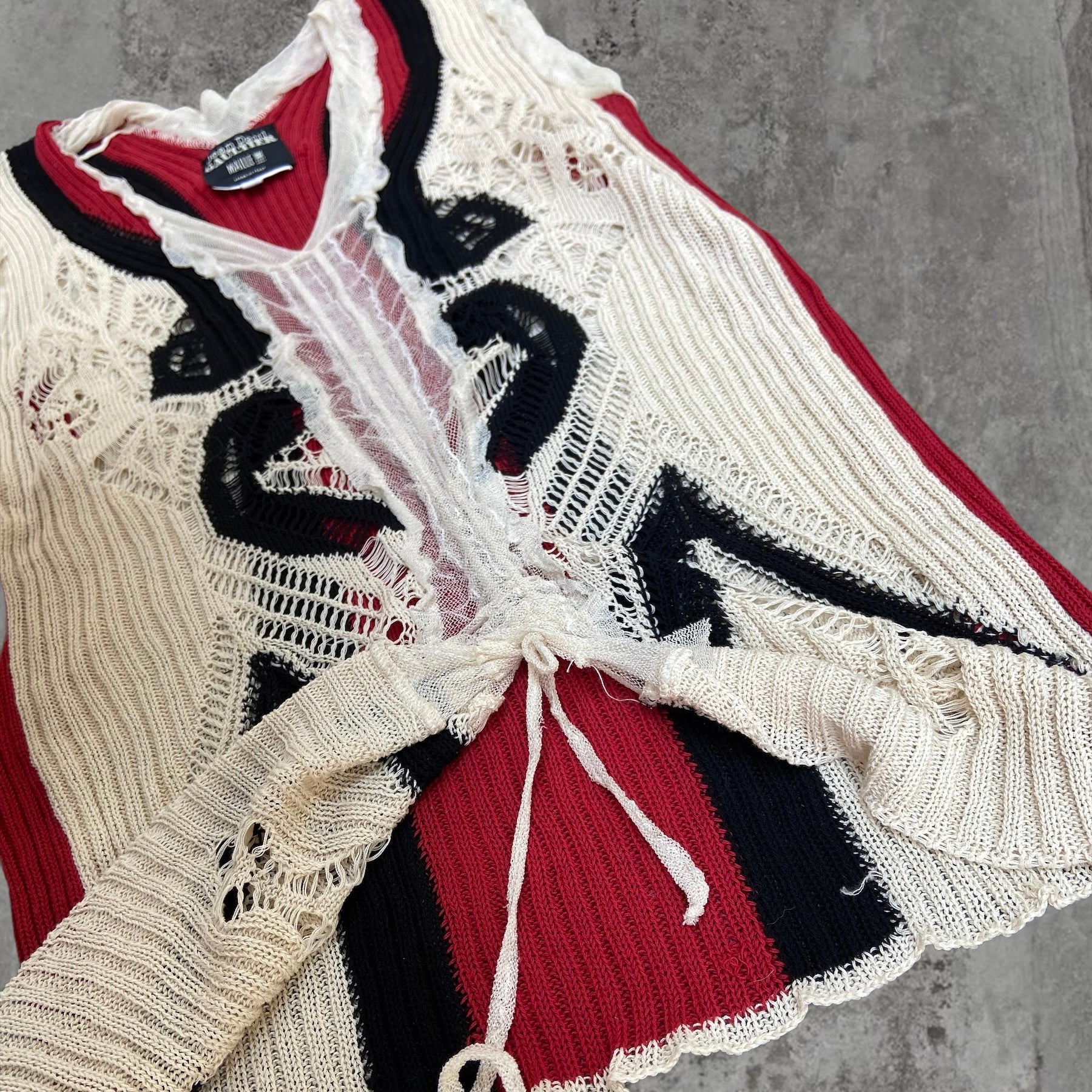 JEAN PAUL GAULTIER LACE VEST TOP - M