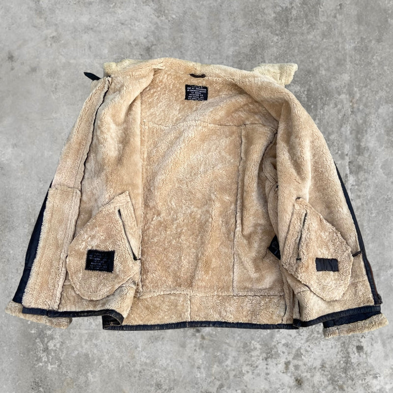 SCHOTT 80'S SHEARLING LEATHER JACKET - XL