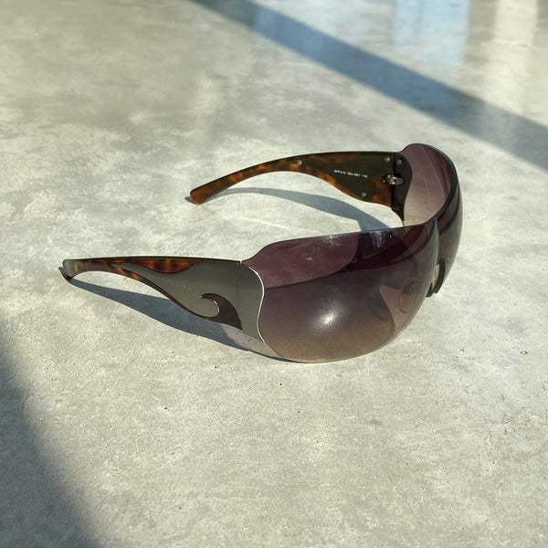 PRADA WRAP AROUND SWIRL TORTOISE SUNGLASSES