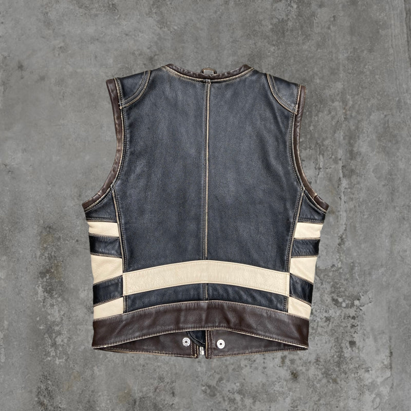 DIESEL LEATHER WAISTCOAT VEST JACKET